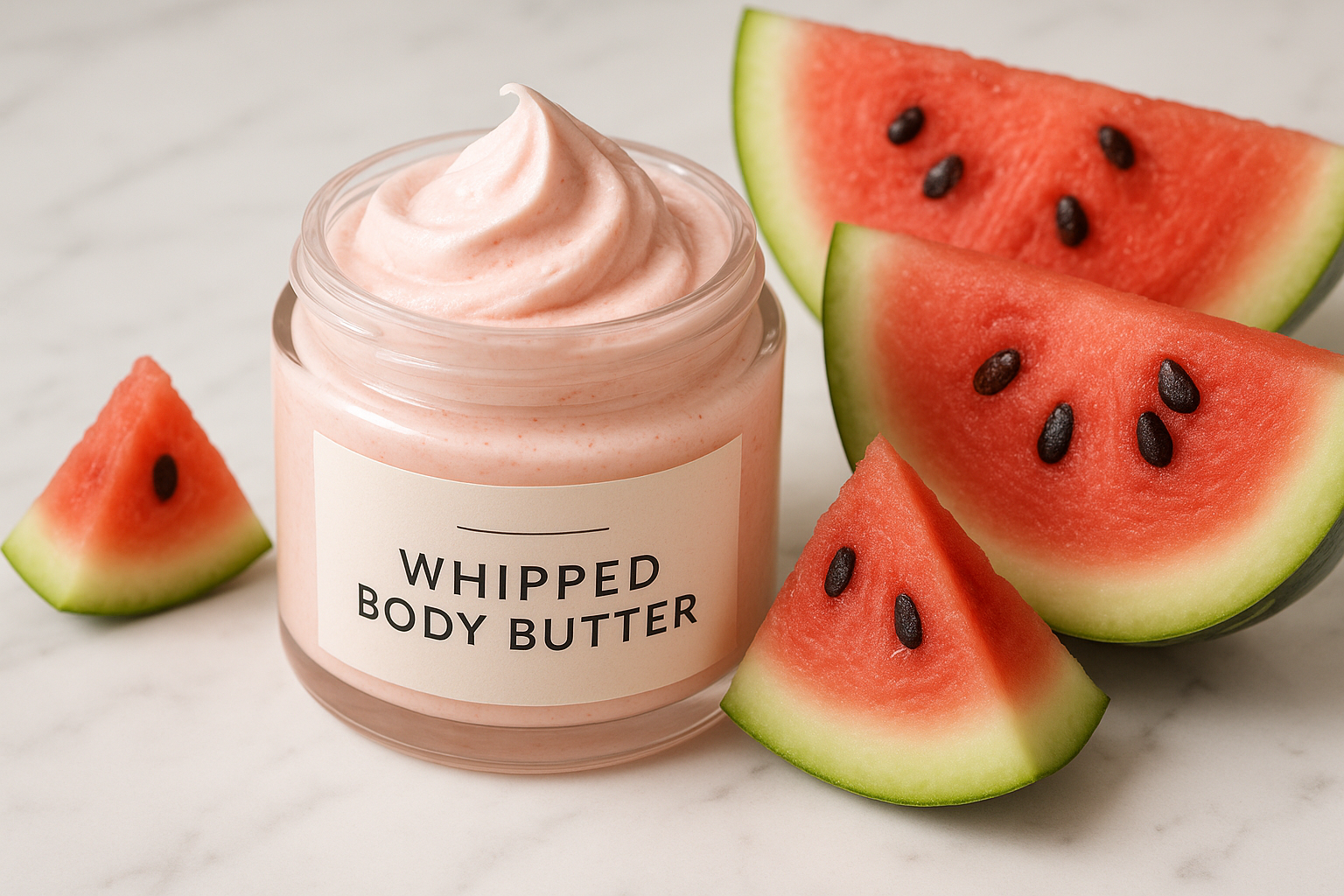 whipped body butter with watermelon