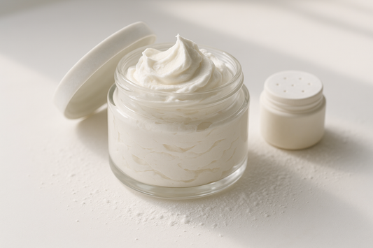 whipped body butter with baby powder